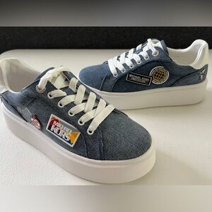 Romey Embellished Denim Platform Sneaker